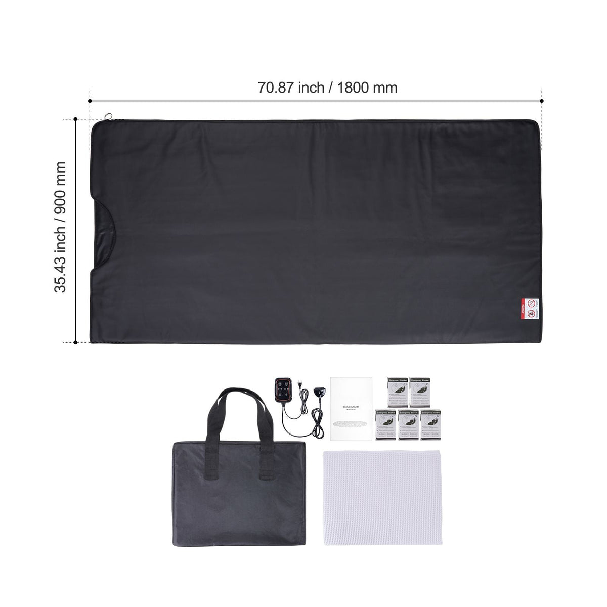 Sauna Blanket for Detoxification, Portable Far Infrared Sauna for Home Relaxation, 1-6 Level Adjustable Temp Range 95-185 F, 1-60 Minutes Timer, Far Infrared Carbon Heating Sauna Bag