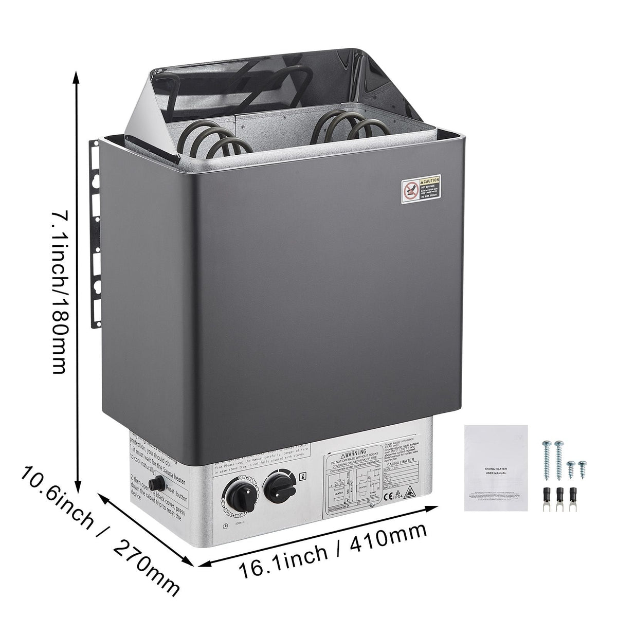 Sauna Heater, 3KW 220V Electric Sauna Stove, Steam Bath Sauna Heater with Built-In Controls, 3h Timer and Adjustable Temp for Max. 70-141 Cubic Feet, Home Hotel Spa Shower Use