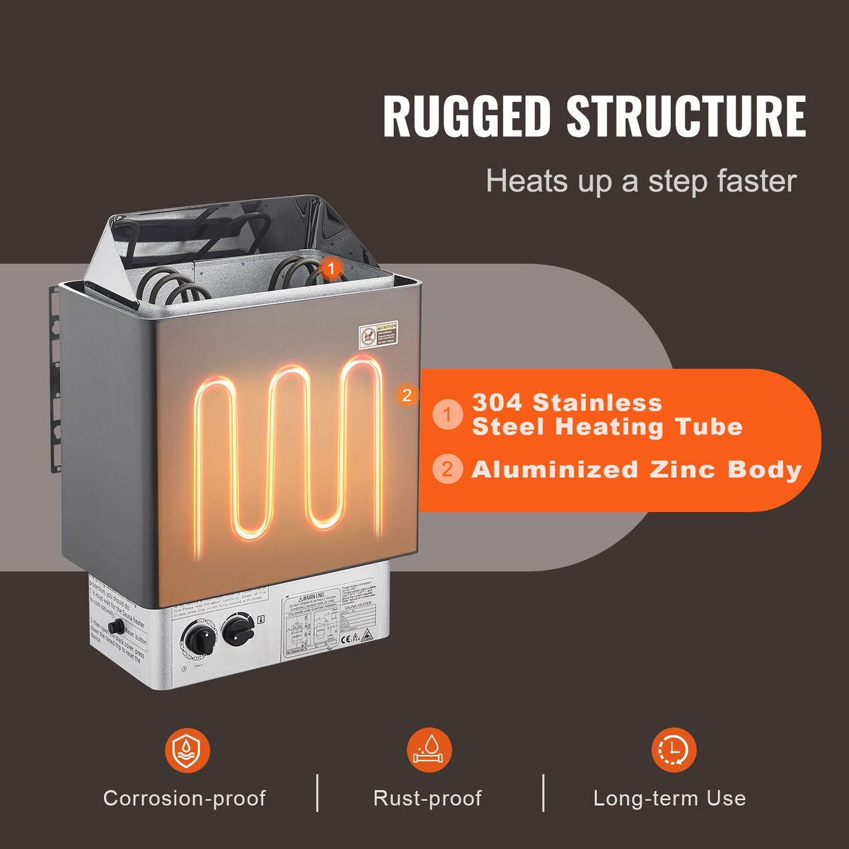 Sauna Heater, 3KW 220V Electric Sauna Stove, Steam Bath Sauna Heater with Built-In Controls, 3h Timer and Adjustable Temp for Max. 70-141 Cubic Feet, Home Hotel Spa Shower Use