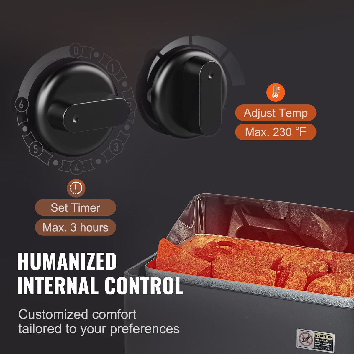 Sauna Heater, 3KW 220V Electric Sauna Stove, Steam Bath Sauna Heater with Built-In Controls, 3h Timer and Adjustable Temp for Max. 70-141 Cubic Feet, Home Hotel Spa Shower Use
