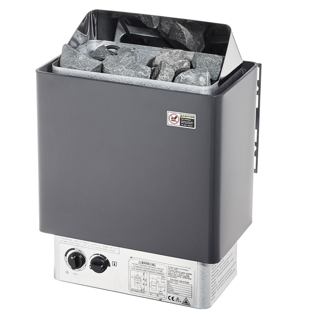 Sauna Heater, 4.5KW 220V Electric Sauna Stove, Steam Bath Sauna Heater with Built-In Controls, 3h Timer and Adjustable Temp for Max. 105-210 Cubic Feet, Home Hotel Shower Use, FCC Certification