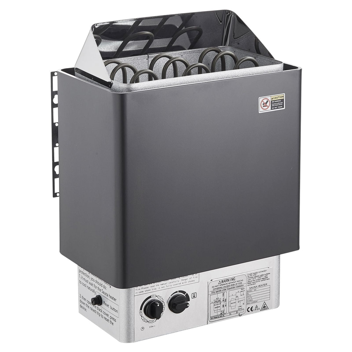 Sauna Heater, 4.5KW 220V Electric Sauna Stove, Steam Bath Sauna Heater with Built-In Controls, 3h Timer and Adjustable Temp for Max. 105-210 Cubic Feet, Home Hotel Shower Use, FCC Certification