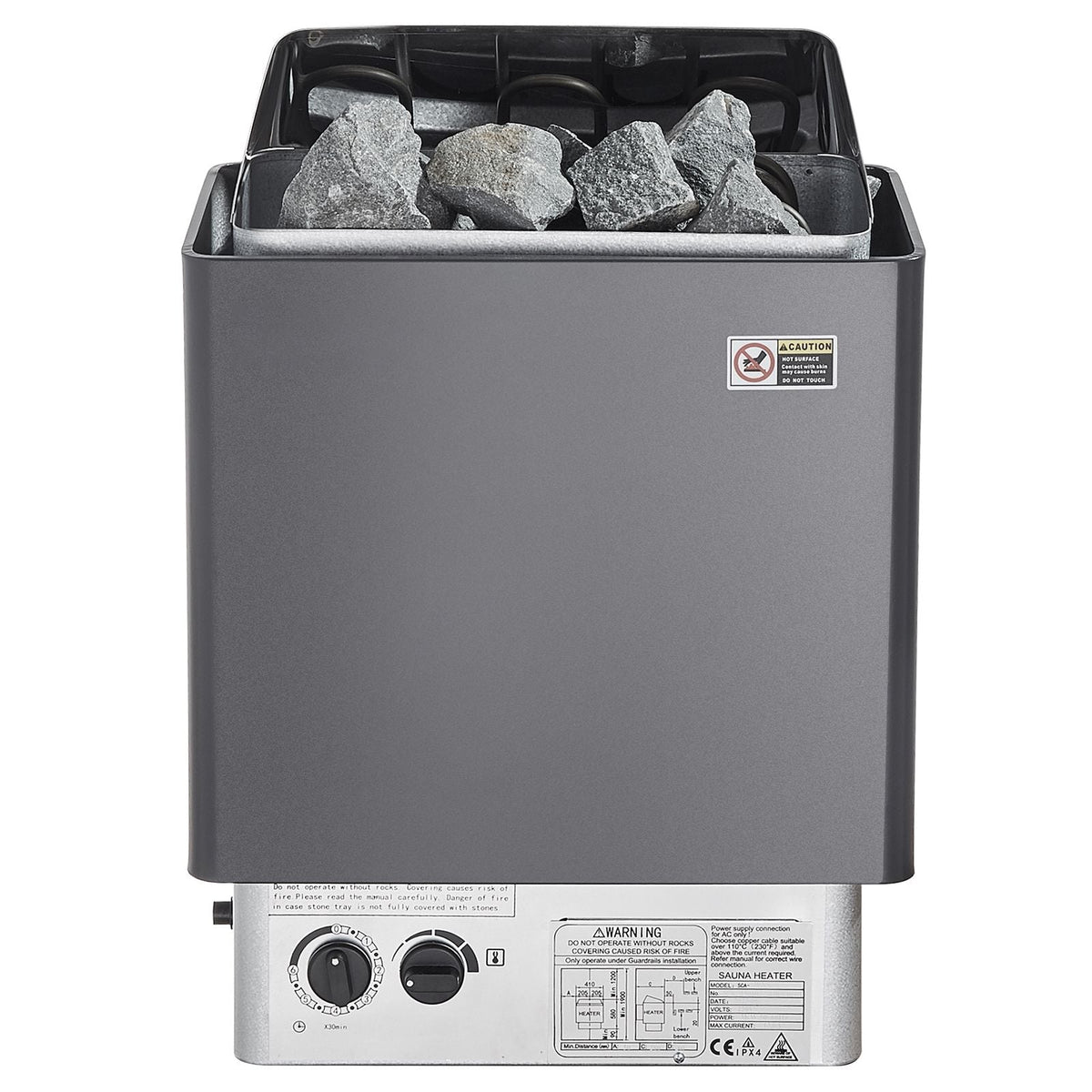 Sauna Heater, 4.5KW 220V Electric Sauna Stove, Steam Bath Sauna Heater with Built-In Controls, 3h Timer and Adjustable Temp for Max. 105-210 Cubic Feet, Home Hotel Shower Use, FCC Certification