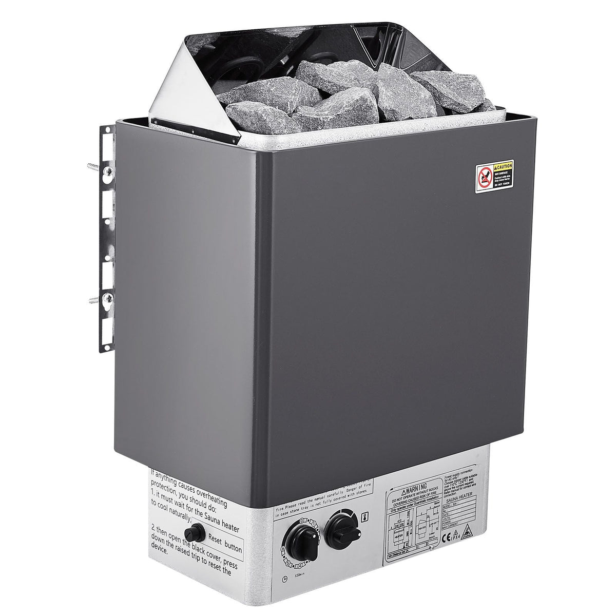 Sauna Heater, 4.5KW 220V Electric Sauna Stove, Steam Bath Sauna Heater with Built-In Controls, 3h Timer and Adjustable Temp for Max. 105-210 Cubic Feet, Home Hotel Shower Use, FCC Certification