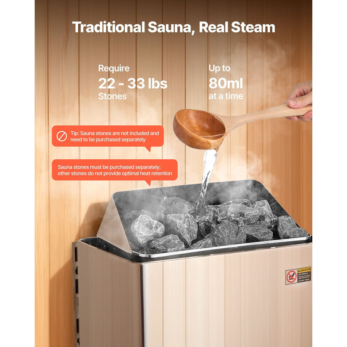 Sauna Heater, 4.5KW 240V Electric Sauna Stove, Dry Steam Bath Saunas Stove with Pre-Drilled Bracket, Fit 105 to 210 CU.FT Saunas Rooms, Steam Bath Stoves for Home, Commercial, Leisure Venues