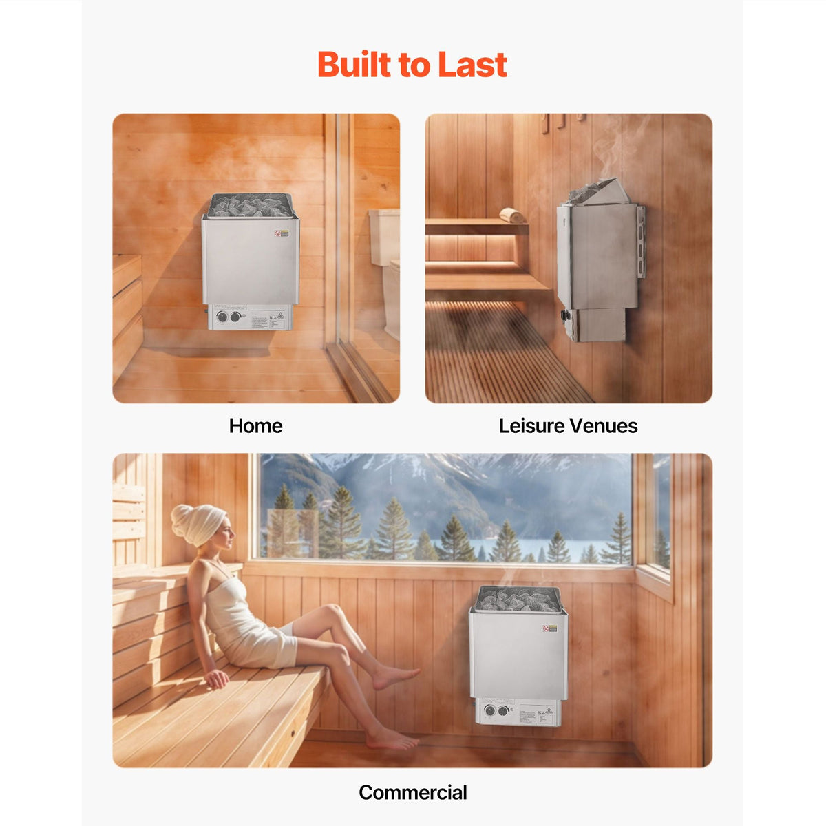 Sauna Heater, 4.5KW 240V Electric Sauna Stove, Dry Steam Bath Saunas Stove with Pre-Drilled Bracket, Fit 105 to 210 CU.FT Saunas Rooms, Steam Bath Stoves for Home, Commercial, Leisure Venues