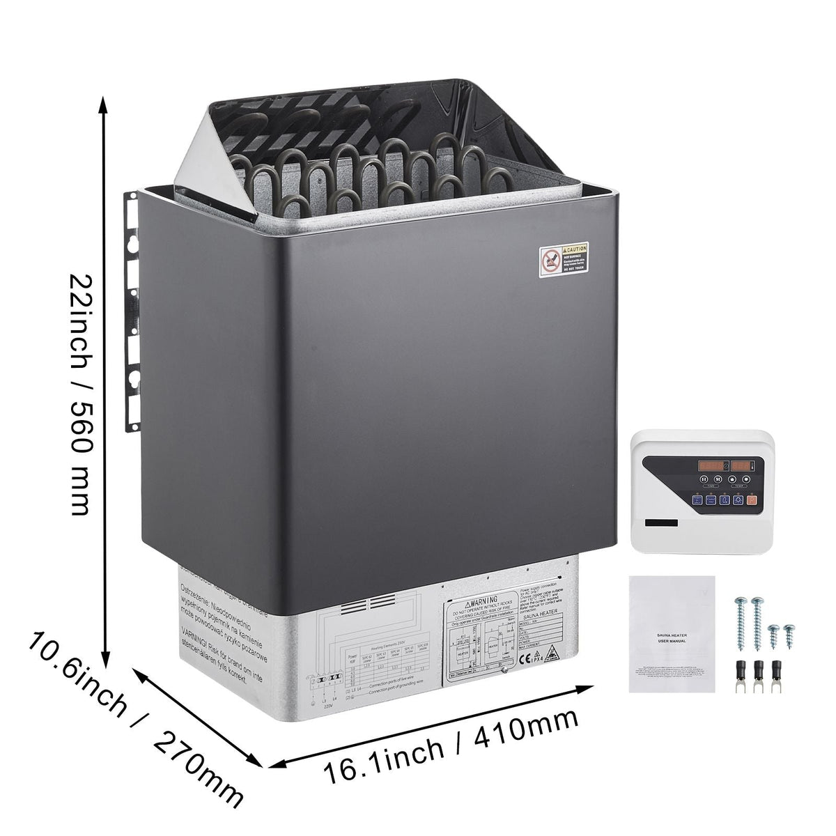 Sauna Heater, 9KW 220V Electric Sauna Stove, Steam Bath Sauna Heater with External Digital Controller, 3h Timer and Adjustable Temp for Max. 317-459 Cubic Feet, Home Hotel Spa Shower Use