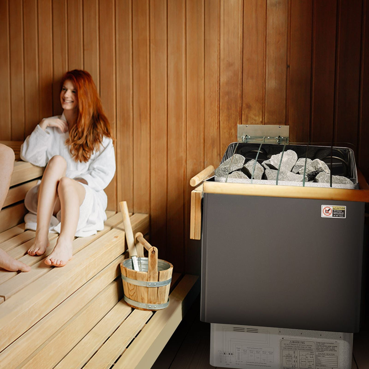 Sauna Heater, 9KW 220V Electric Sauna Stove, Steam Bath Sauna Heater with External Digital Controller, 3h Timer and Adjustable Temp for Max. 317-459 Cubic Feet, Home Hotel Spa Shower Use