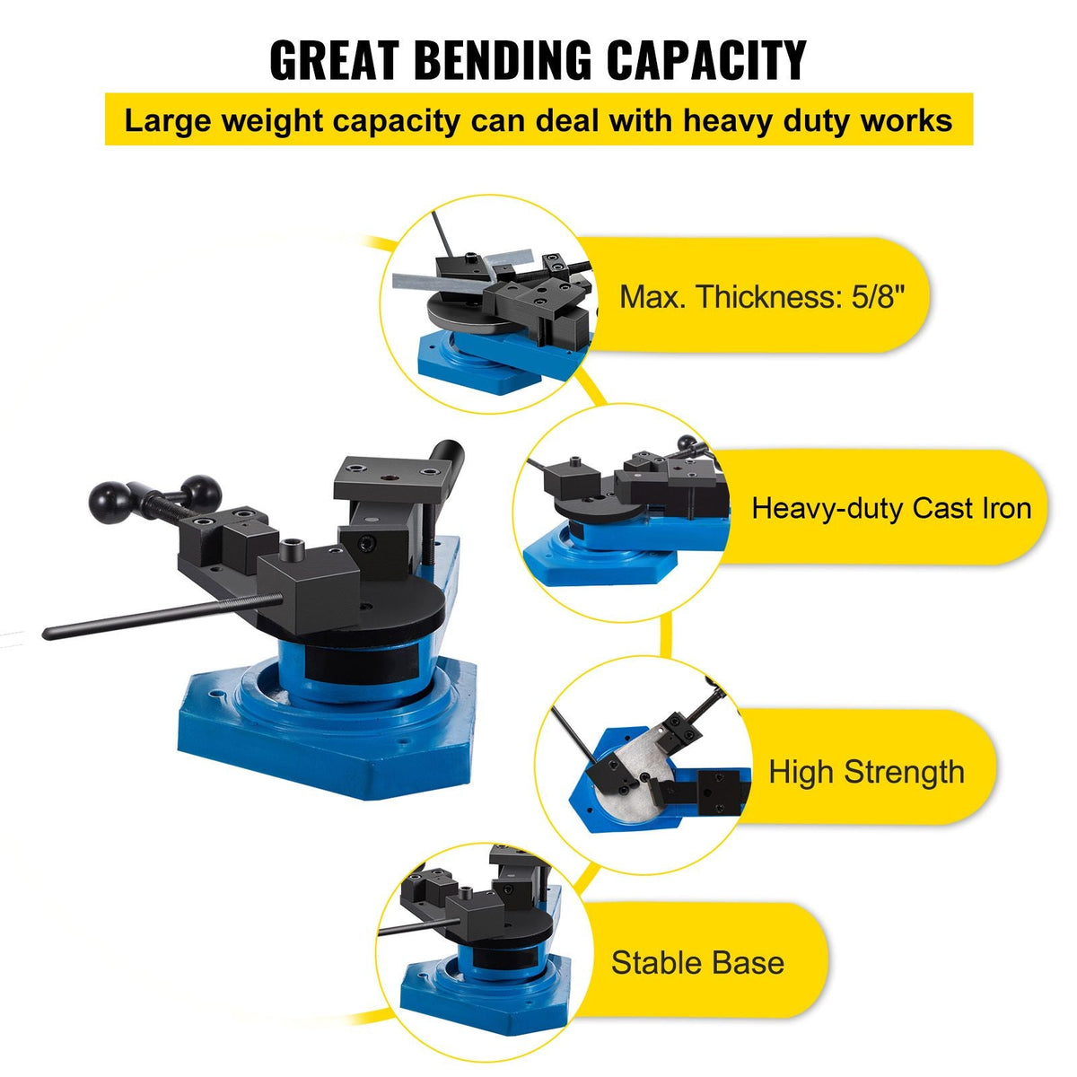 SBG-40 Metal Scroll Bender High-Hardened Steel Scroll Bender Combination of Scroll Radius and Angle Bending Universal Metal Rod Bender For Steel Brass Cooper Aluminum