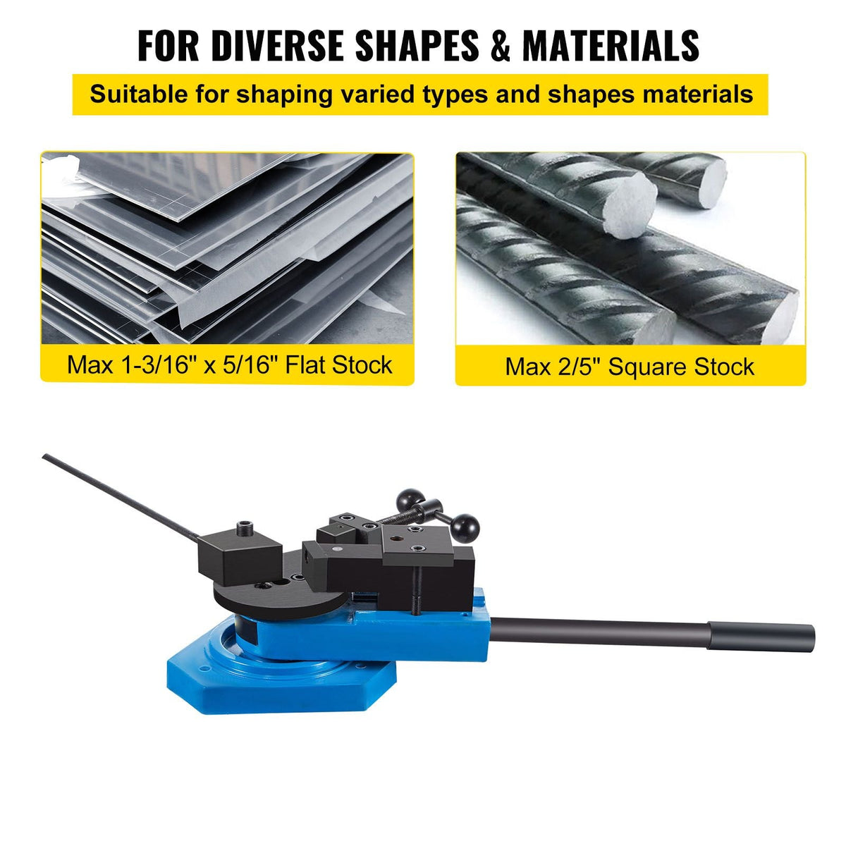 SBG-40 Metal Scroll Bender High-Hardened Steel Scroll Bender Combination of Scroll Radius and Angle Bending Universal Metal Rod Bender For Steel Brass Cooper Aluminum