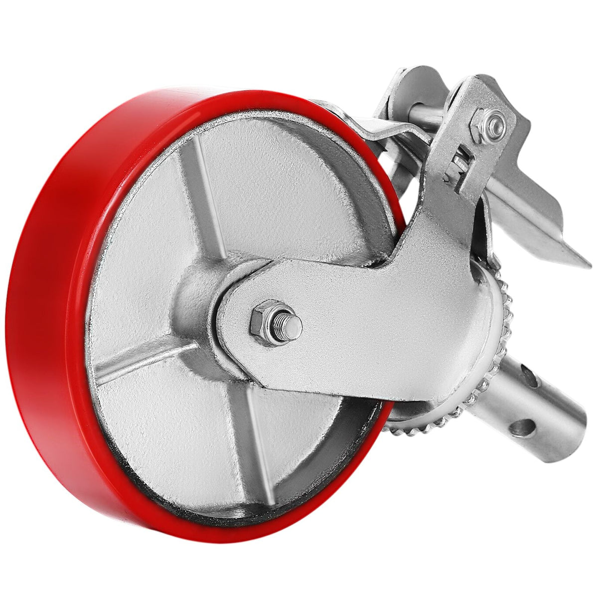 Scaffolding Wheels Set, Heavy Duty 4-Pack 8\" Scaffolding Casters, with 4400 Lbs Per Set and Locking Stem Casters with Brake, Polyurethane Replacement for Scaffold, Shelves, Workbench
