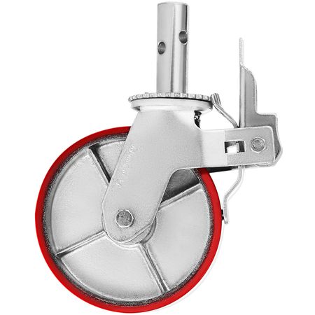 Scaffolding Wheels Set, Heavy Duty 4-Pack 8\" Scaffolding Casters, with 4400 Lbs Per Set and Locking Stem Casters with Brake, Polyurethane Replacement for Scaffold, Shelves, Workbench