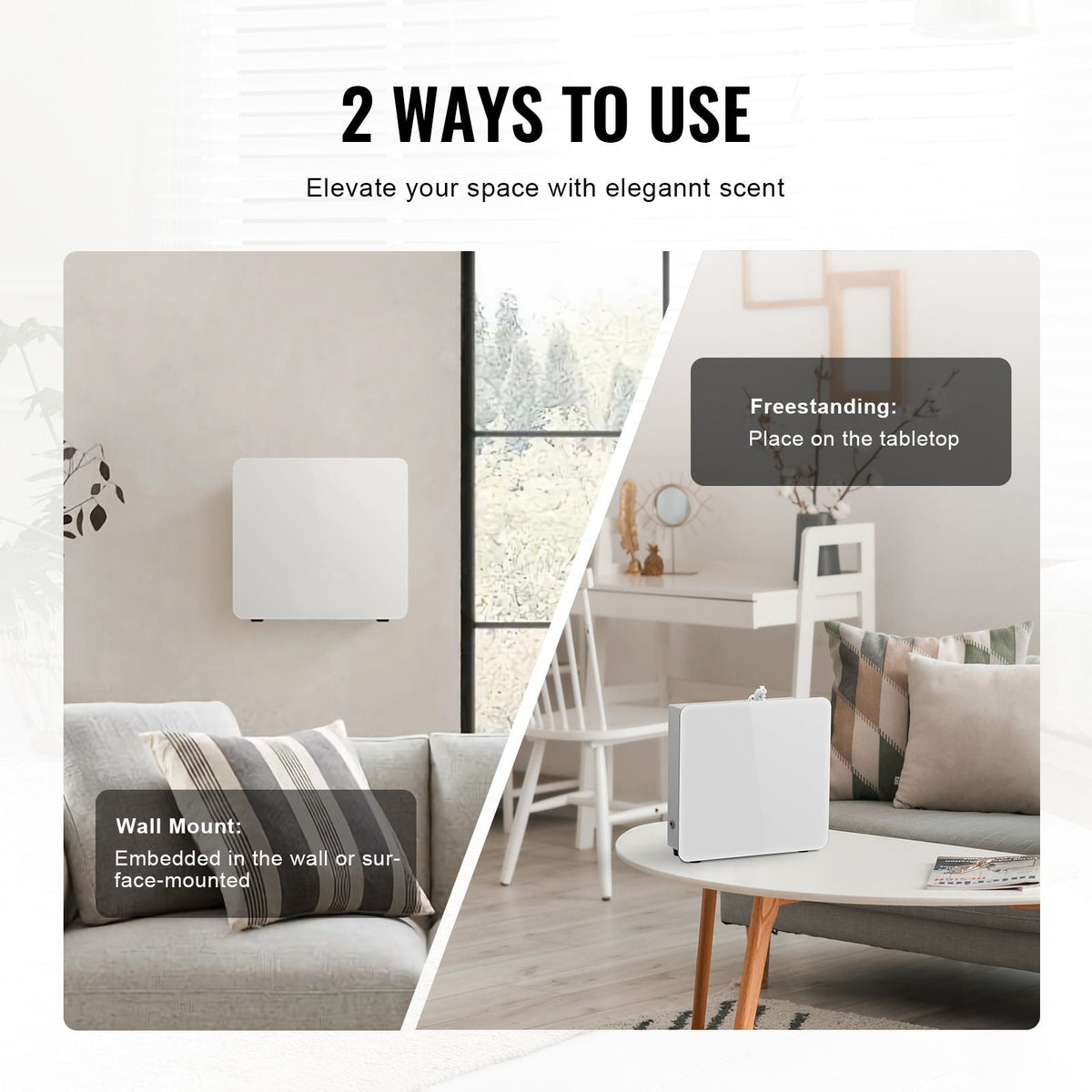 Scent Air Machine, 480ml Bluetooth Smart Essential Oil Diffuser, 2500sq.ft Waterless Scent Diffuser with Cold Air Technology, Aromatherapy Diffuser Machine for Home, Office, Hotel, Spa