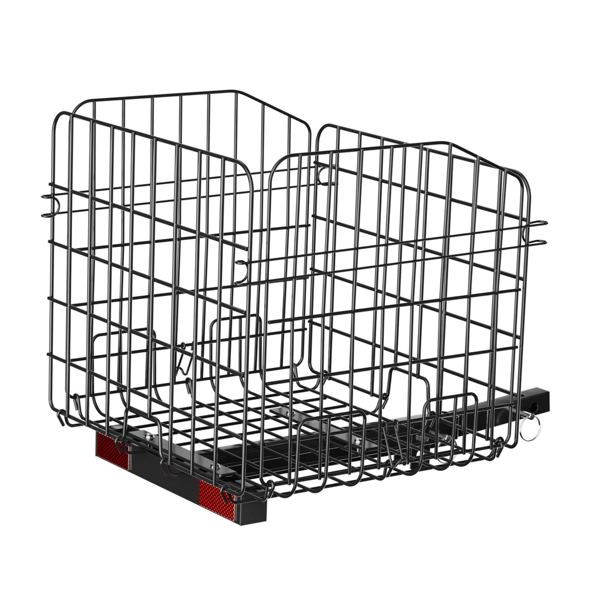 Scooter Rear Basket, Folding Metal Wire Basket, Heavy Duty & Spacious Cargo Basket, Works with 1-inch Receiver, Compatible with Most Golden, Drive & Pride Mobility Scooter