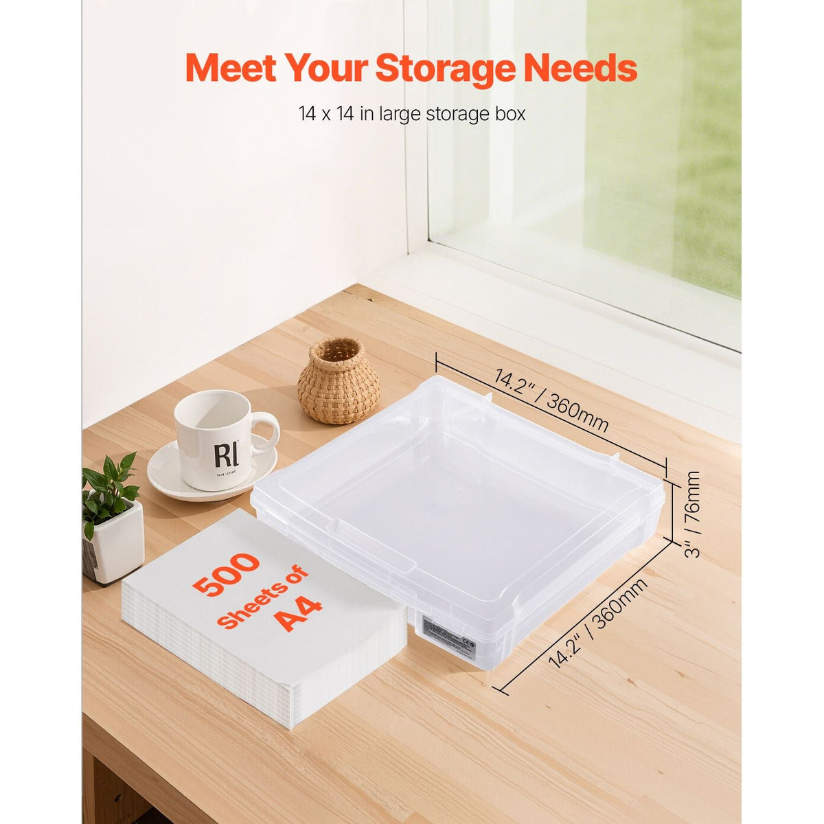 Scrapbook Paper Storage, 6 Pack Stackable Plastic Board Game Boxes, Clear Multi-Purpose Document Case with Rounded Corners and Double Latches, for Office Essentials Tools Arts Crafts Supplies