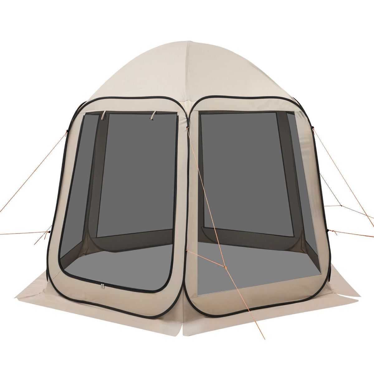 Screen House Tent, 10 x 9.2 ft, 4-8 Person Pop Up Screen Tent, Portable Screened in Canopy with Carry Bag, Netting Sides, Ground Stakes, for Garden, Patio, Backyard, Outdoor Activities, Beige