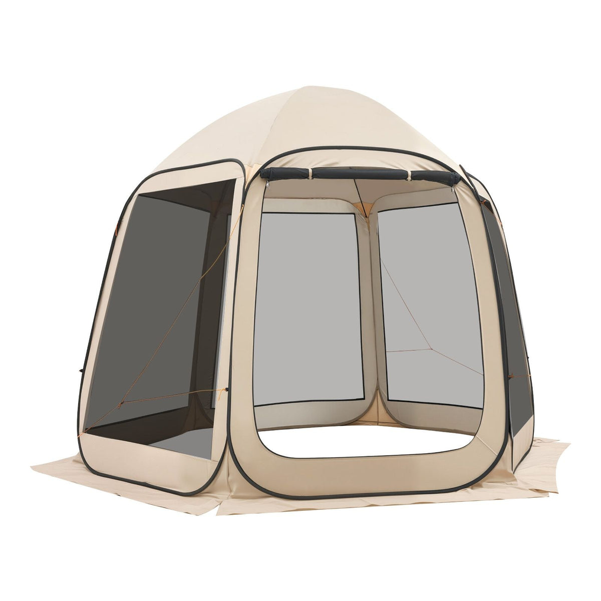 Screen House Tent, 10 x 9.2 ft, 4-8 Person Pop Up Screen Tent, Portable Screened in Canopy with Carry Bag, Netting Sides, Ground Stakes, for Garden, Patio, Backyard, Outdoor Activities, Beige
