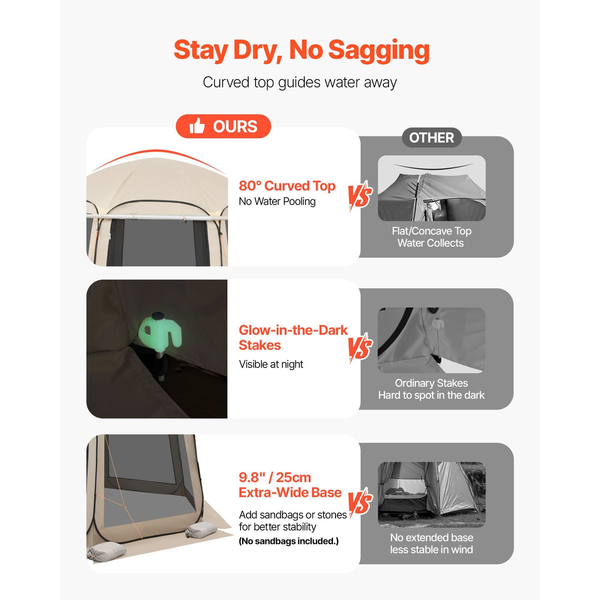Screen House Tent, 12 x 11 ft, 10-12 Person Pop Up Screen Tent with Extended Awning, Portable Screened in Canopy with Carry Bag, Netting Sides, for Patio, Backyard, and Outdoor Activities, Beige