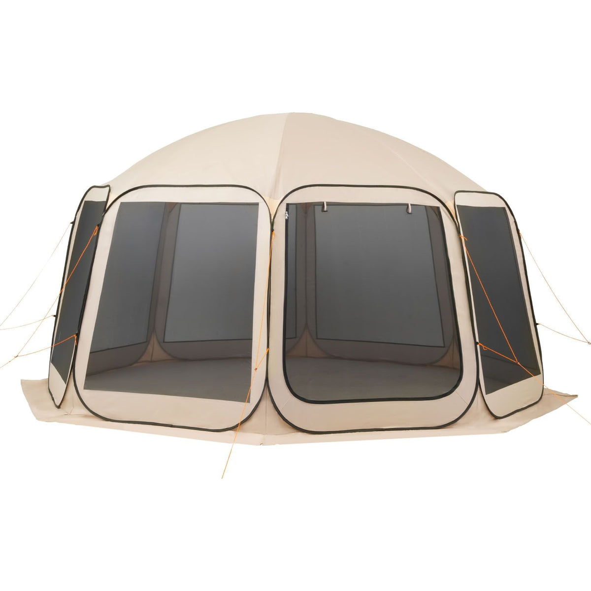 Screen House Tent, 15 x 13.8 ft, 12-15 Person Pop Up Screen Tent, Portable Screened in Canopy with Carry Bag, Netting Sides, Ground Stakes, for Garden, Patio, Backyard, Outdoor Activities, Beige