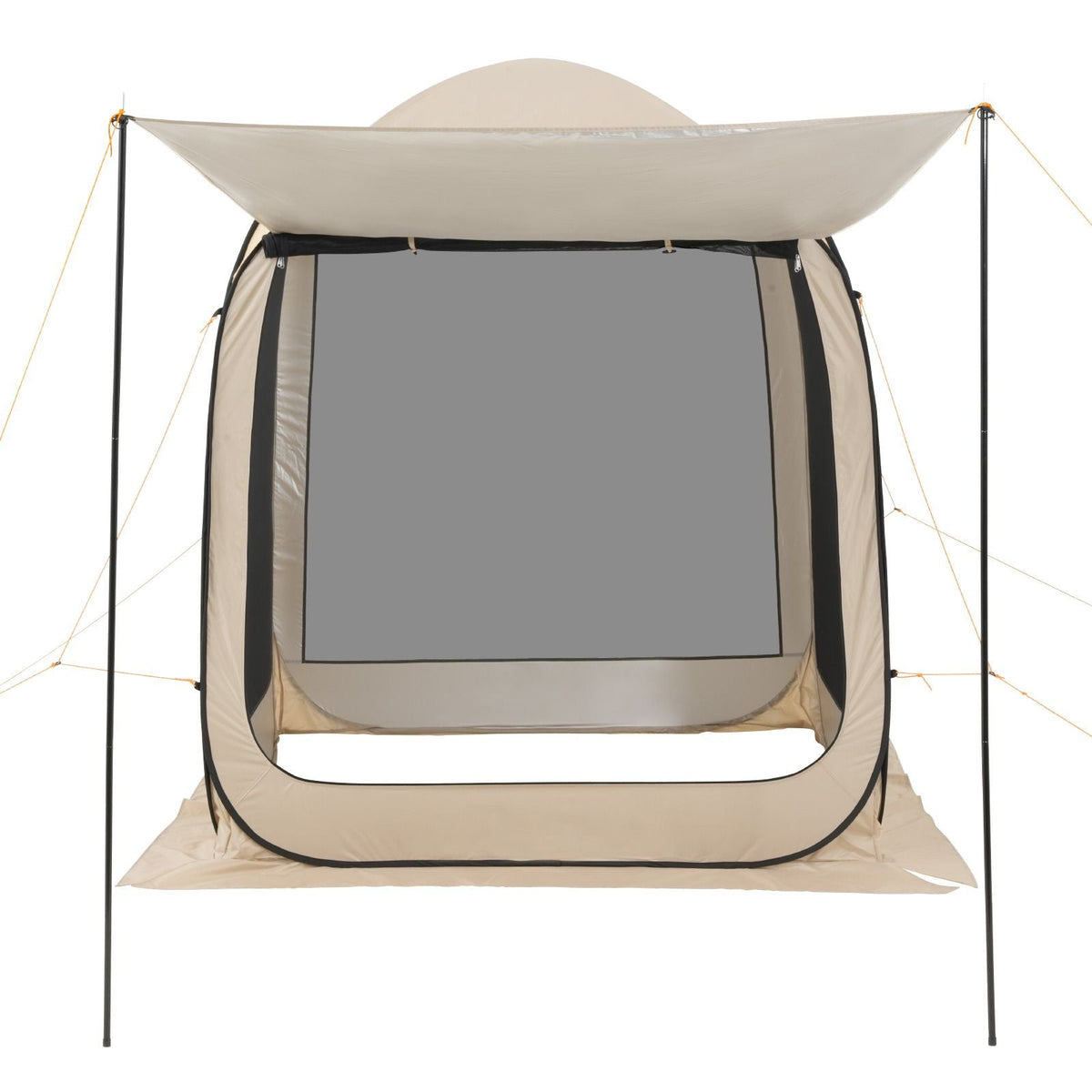 Screen House Tent, 6 x 6 ft, 4-6 Person Pop Up Screen Tent with Extended Awning, Portable Screened in Canopy with Carry Bag, Netting Sides, for Patio, Backyard, and Outdoor Activities, Beige