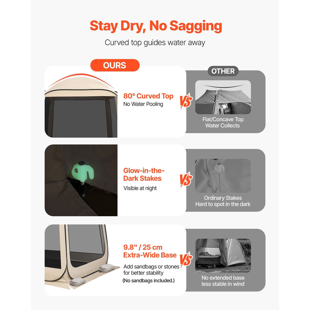 Screen House Tent, 6 x 6 ft, 4-6 Person Pop Up SUV Tailgate Tent, Portable Screened in Canopy with Carry Bag, Netting Sides, for Car Camping, Garden, Patio, Backyard, Outdoor Activities, Beige