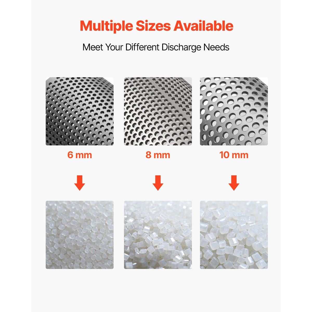 Screen Mesh for Plastic Shredder, High-Quality Steel Durable Mesh, 0.39 in/10 mm High-Precision Aperture Screen, Compatible with Model 300 Plastic Grinder, Suitable for Medium Particle Recycling