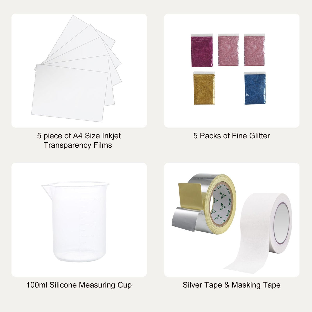 Screen Printing Kit, 3 PCS Aluminum Silk Screen Printing Frames, 5 Glitters and Screen Printing Squeegees and Transparency Films, 6x10/8x12/10x14inch 110 Count Mesh, for DIY T-shirts Printing