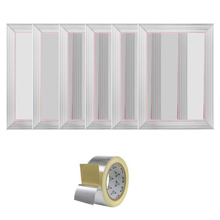 Screen Printing Kit, 6 Pieces Aluminum Silk Screen Printing Frames, 10x14inch Silk Screen Printing Frame with 110 Count Mesh, High Tension Nylon Mesh and Sealing Tape for T-shirts DIY Printing