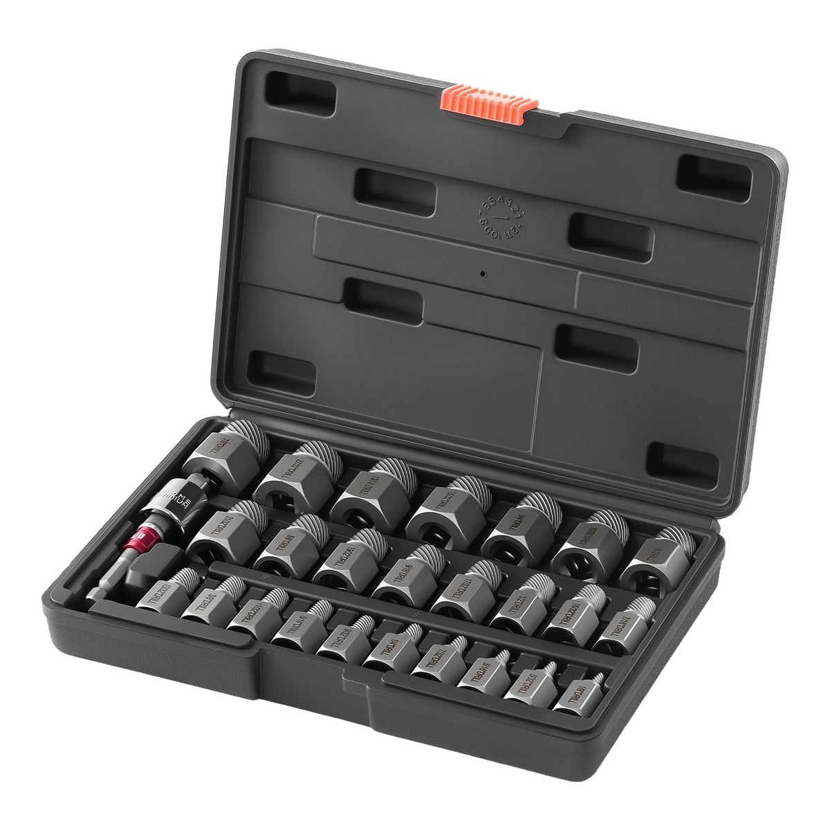 Screw Extractor Set, 27 Pieces Hex Head Multi-Spline Easy Out Bolt Extractor Tool, with Adapters, Solid Storage Case, Cr-Mo Steel Stripped Bolt Remover for Removing Rounded, Broken Bolts, Screws