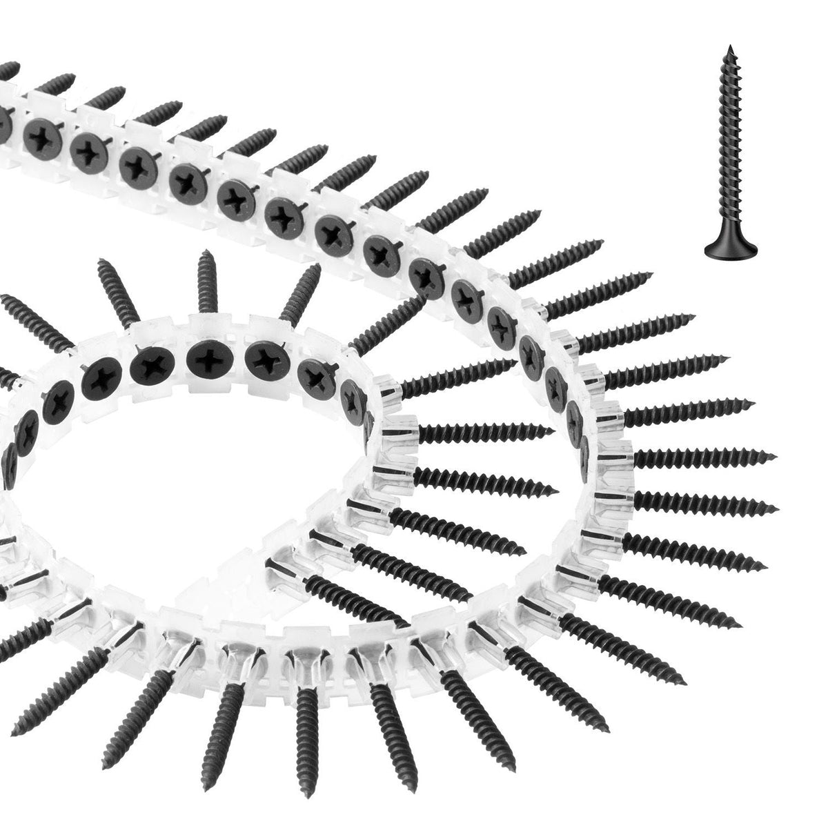 Screws, #6 x 1-1/4 inch Length Drywall to Wood Collated Screw, All Purpose High-Hardness Alloy Steel Self Drilling Drywall Screws, for Home DIY, Space Renovation(1000 per Box)
