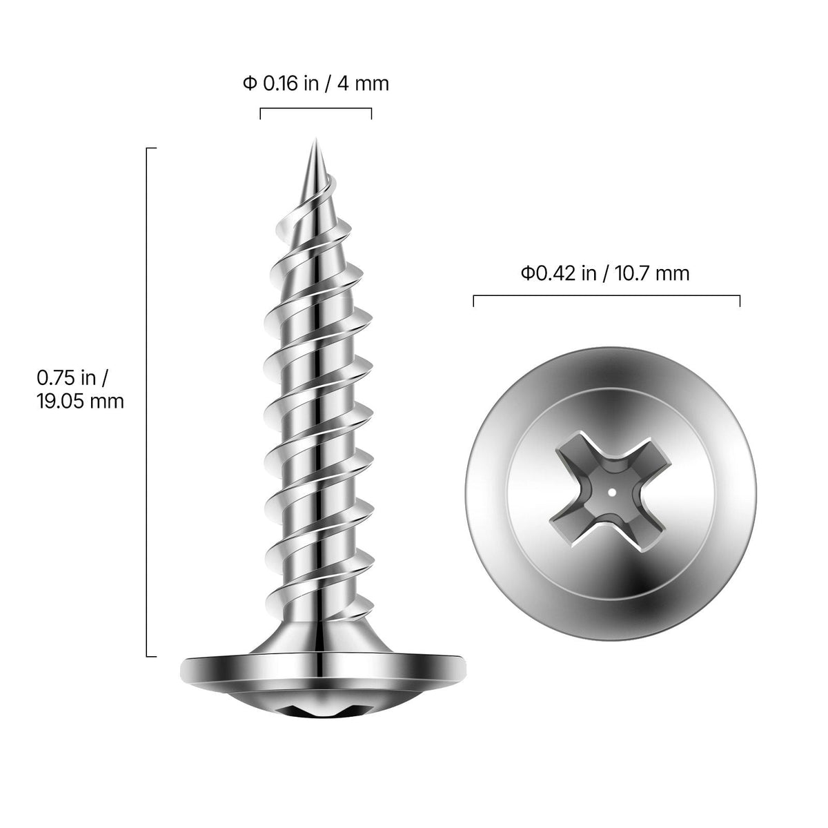 Screws, #8 x 3/4 inch Length Self Drilling Drywall to Wood Screw, All Purpose High-Hardness Stainless Steel Wall Anchors with a Phillips Drill Bit, Cross Slot for Home Renovation(300 per Box)