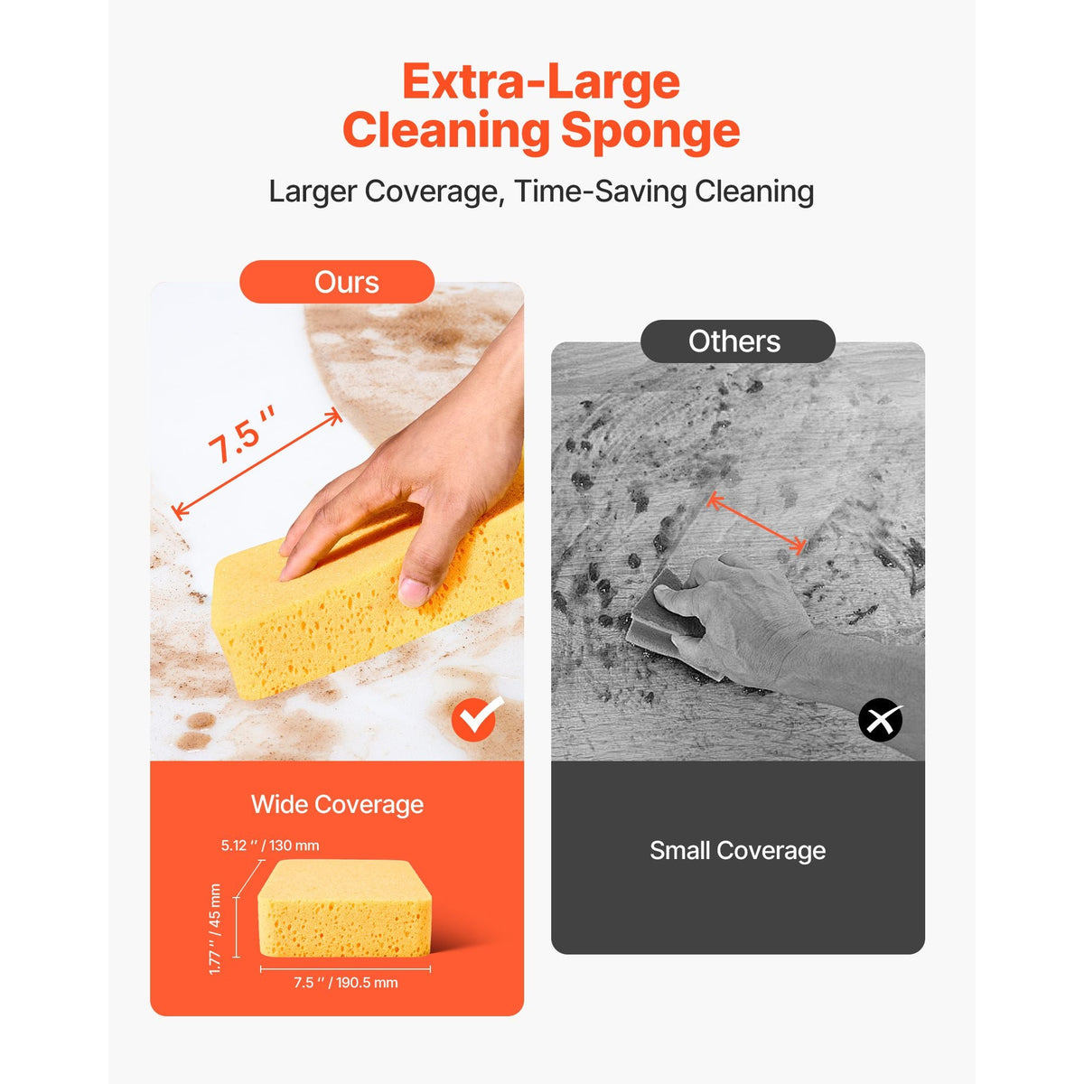 Scrub Sponge, 6-Pack Non-Scratch Cleaning Sponges for Home, Bathroom & More, Zero Scratch Dish Scrubber, Large Household Scrubbing Sponges, Friendly to Tiles, Marble, Glass and Other Surfaces