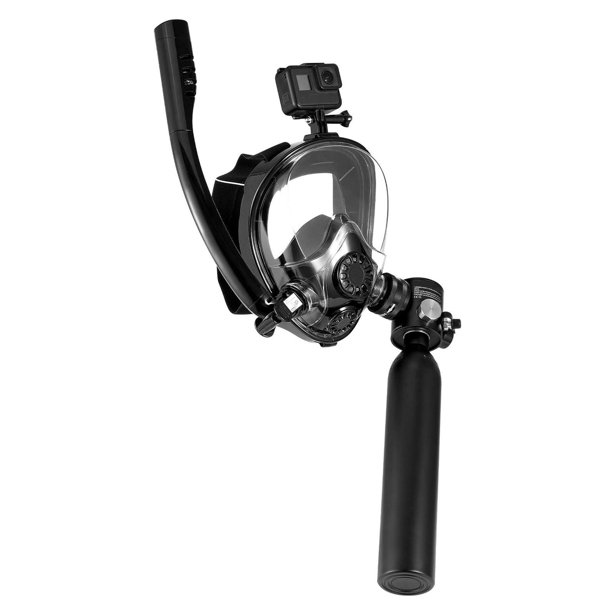 Scuba Tank, 0.5L Portable Scuba Diving Tank, Diving Oxygen Cylinder Supports 5-10 Minutes Underwater Breathing, 98.43 ft Diving Depth, Lung Tank Kit with Snorkel Mask for Underwater Exploration