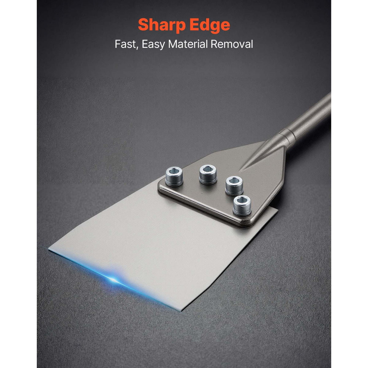 SDS Max Floor Scraper, 23.6" x 5.9" Chisel Bit with SDS Max Shank, Compatible with Rotary Hammers, Heat Treated 40Cr Alloy Steel, Sharp Edge for Removing Laminate Flooring, Tiles, and Mortar