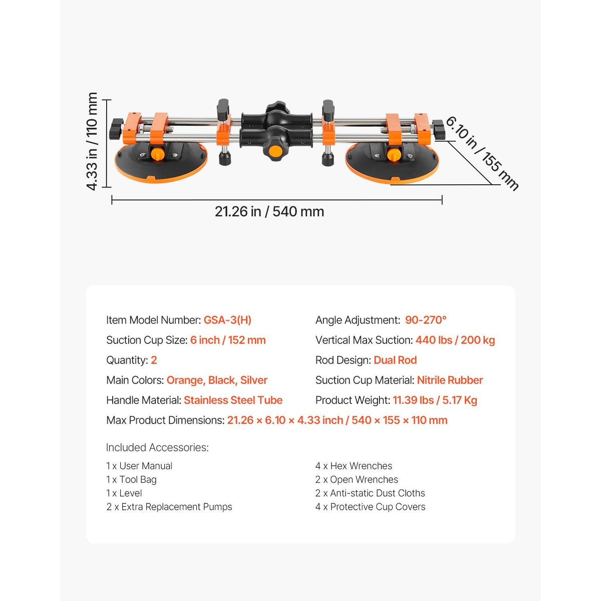 Seamless Seam Setter, 2 Packs Granite Seam Setter with 6 in Vacuum Suction Cups, Seam Joiner for Seam Joining & Leveling, 90°-120° Adjustable, Countertop Installation Tool for Tile Marble Slab
