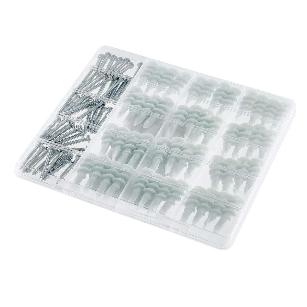 Self Drilling Drywall Anchors, 100 PCS Dry Wall Anchors and Screws, Drywall Anchors Kit with Screws, No Drill Hole Required Nylon Plastic Wall Anchors and Heavy Duty Metal Screws, for Drywall