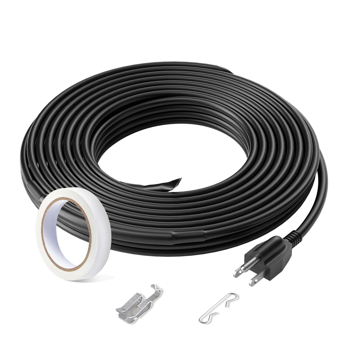 Self-Regulating Pipe Heating Cable, 12FT 5W/FT Heat Tape for Pipes, Roof Snow Melting De-icing, Gutter and Pipe Freeze Protection
