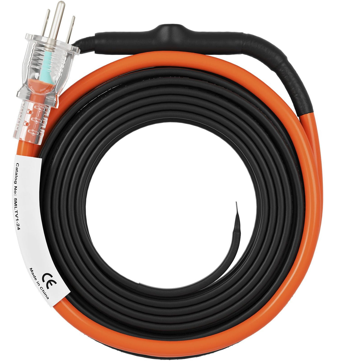 Self-Regulating Pipe Heating Cable, 24-feet 5W/ft Heat Tape for Pipes Freeze Protection, Protects PVC Hose, Metal and Plastic Pipe from Freezing, 120V