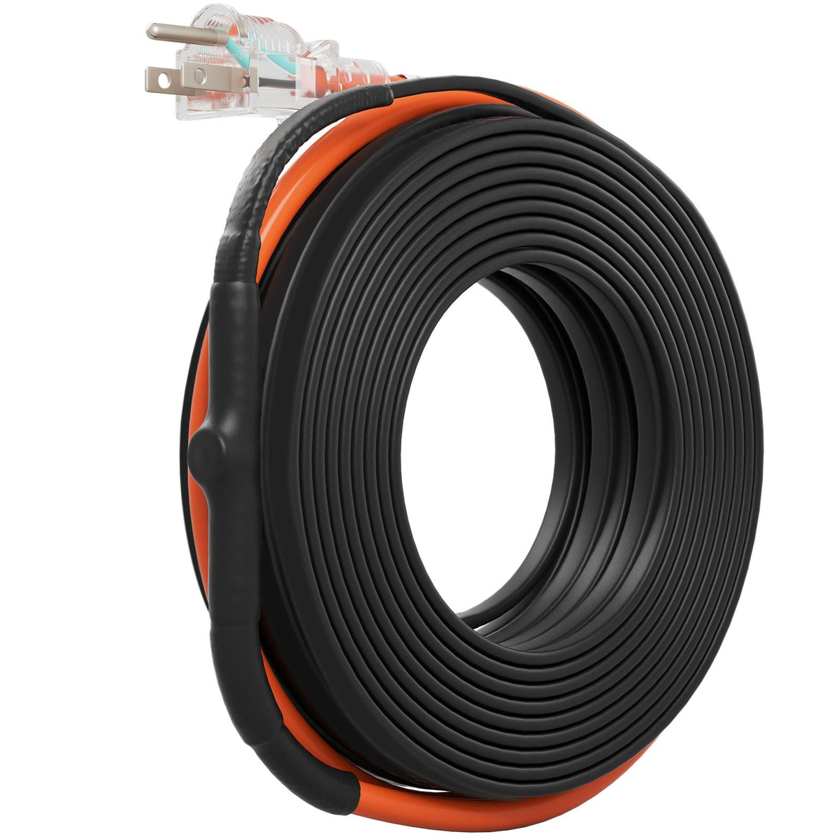 Self-Regulating Pipe Heating Cable, 40FT 5W/FT Heat Tape for Pipes Freeze Protection, Water Pipe Heat Cable with Built-in Thermostat Protects PVC Hose, Metal and Plastic Pipe from Freezing