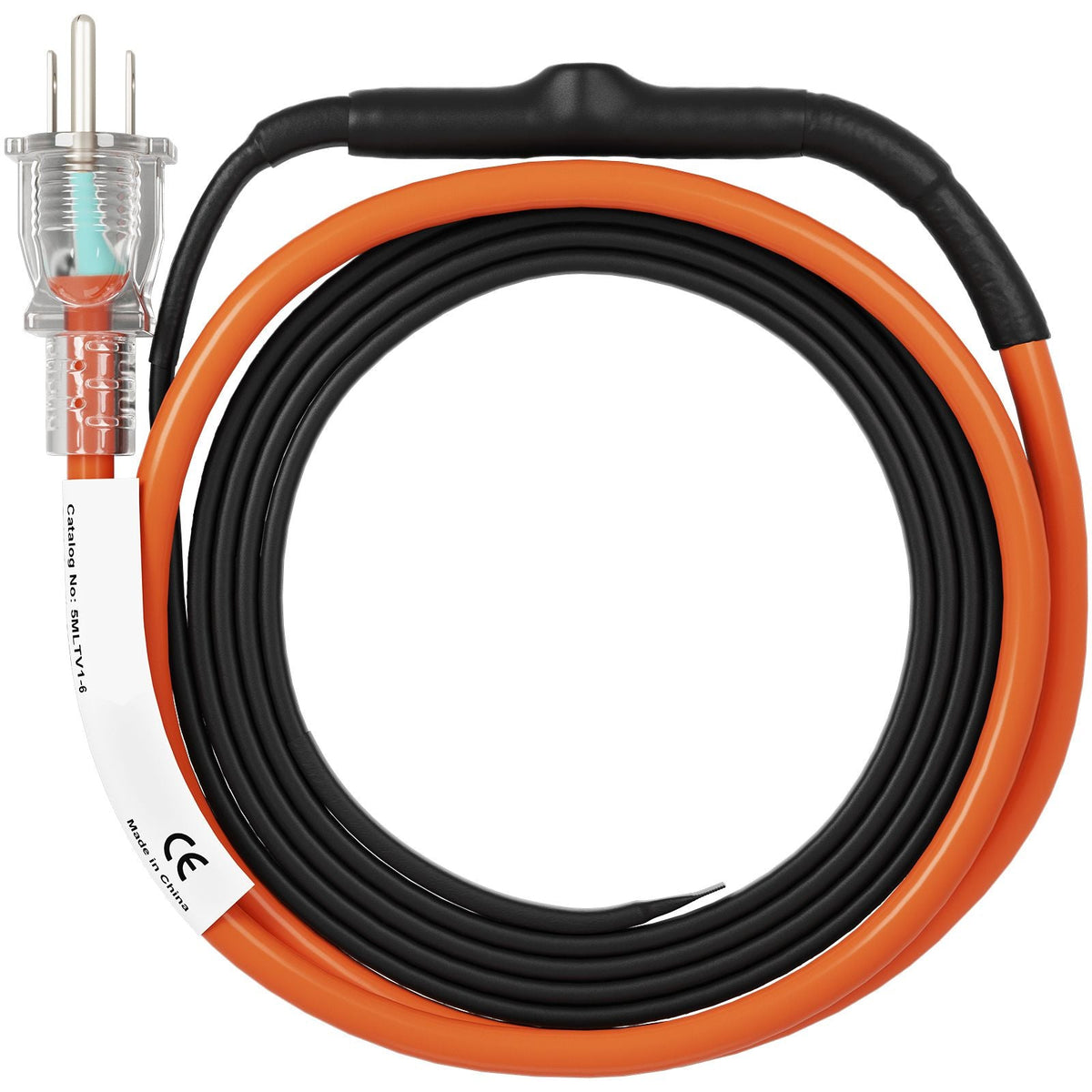 Self-Regulating Pipe Heating Cable, 6-feet 5W/ft Heat Tape for Pipes Freeze Protection, Protects PVC Hose, Metal and Plastic Pipe from Freezing, 120V