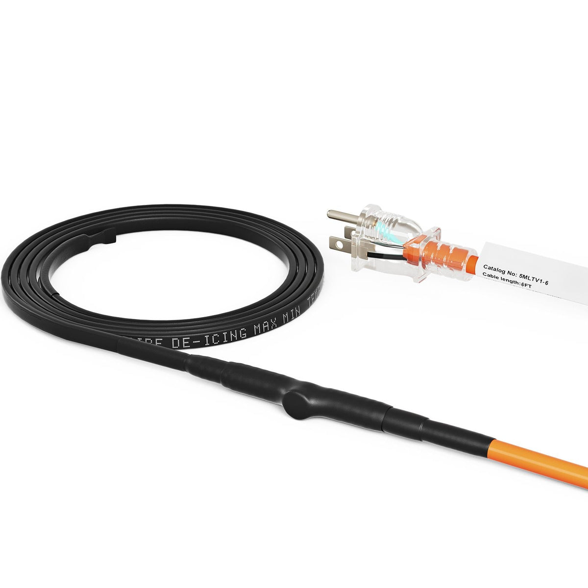 Self-Regulating Pipe Heating Cable, 6-feet 5W/ft Heat Tape for Pipes Freeze Protection, Protects PVC Hose, Metal and Plastic Pipe from Freezing, 120V