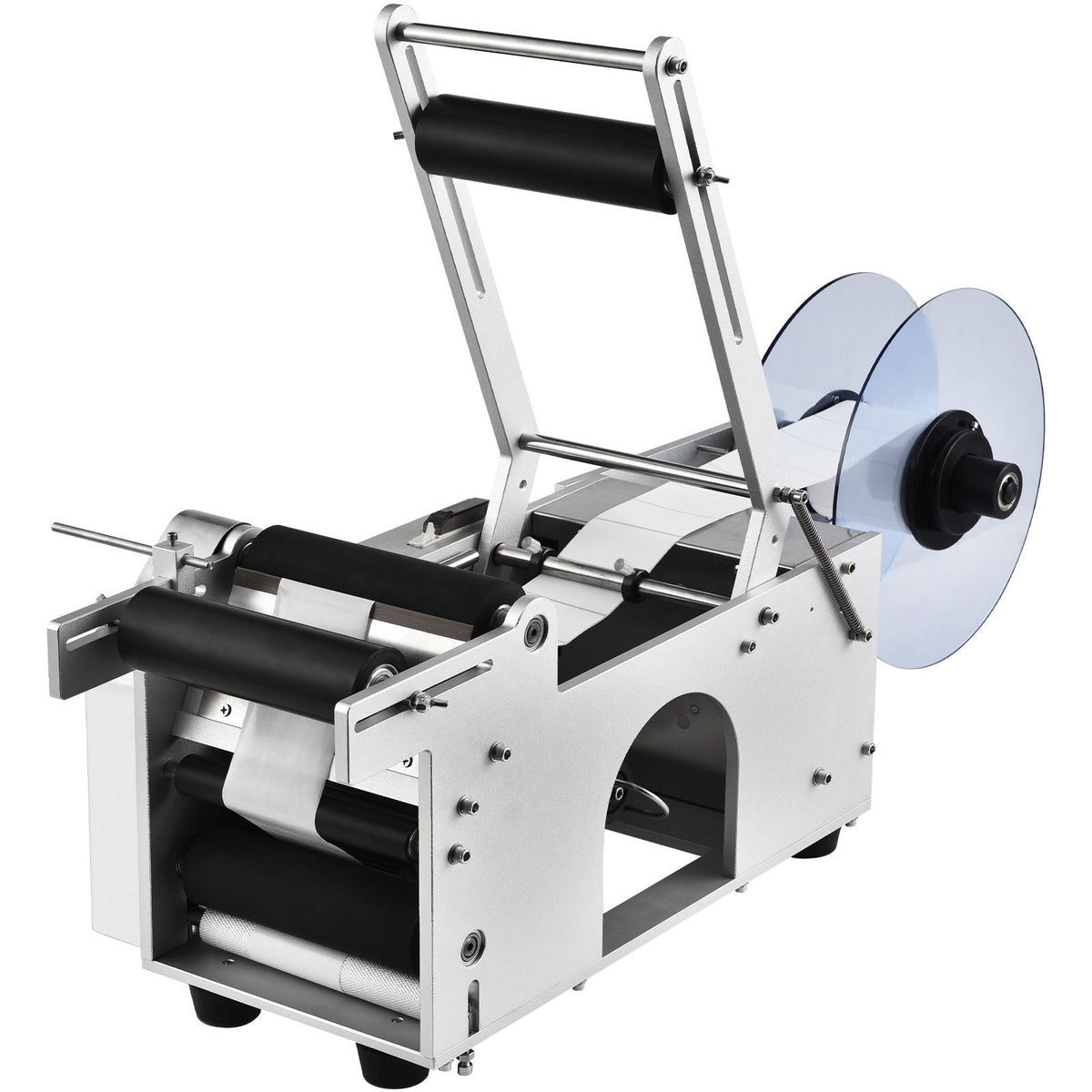 Semi-Automatic Round Labeling Machine, 20-50pcs/min, Electric Bottle Label Applicator for Round Bottles, Round Bottle Labeler Suitable for Bottle Diameter 0.78-4.72 inches (with Pressing Bar)