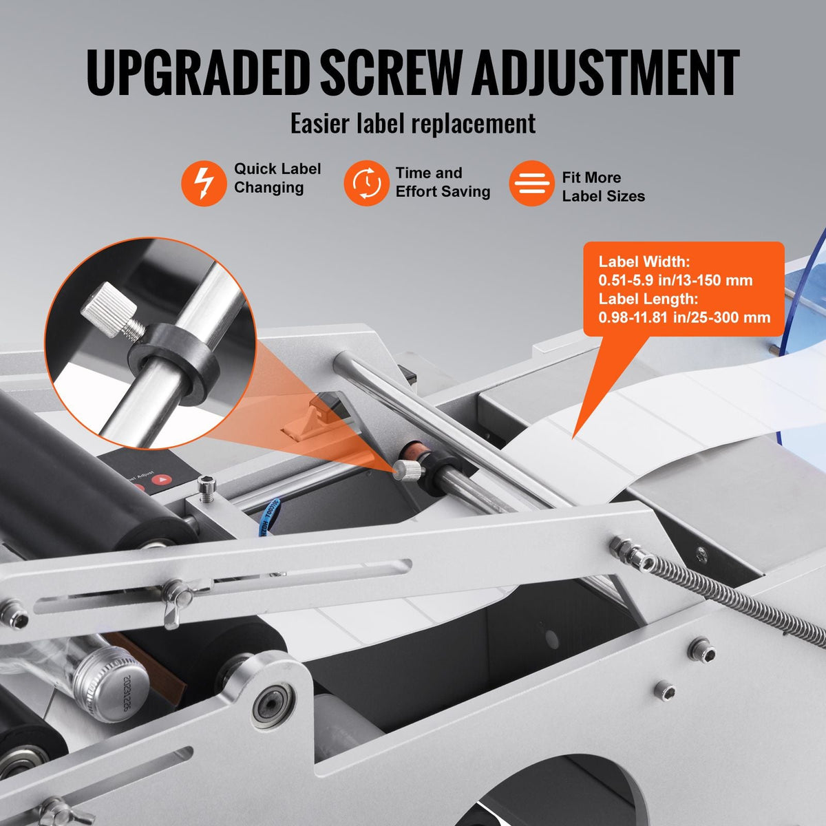 Semi-Automatic Round Labeling Machine, 20-50pcs/min, Electric Bottle Label Applicator for Round Bottles, Round Bottle Labeler Suitable for Bottle Diameter 0.78-4.72 inches (with Pressing Bar)
