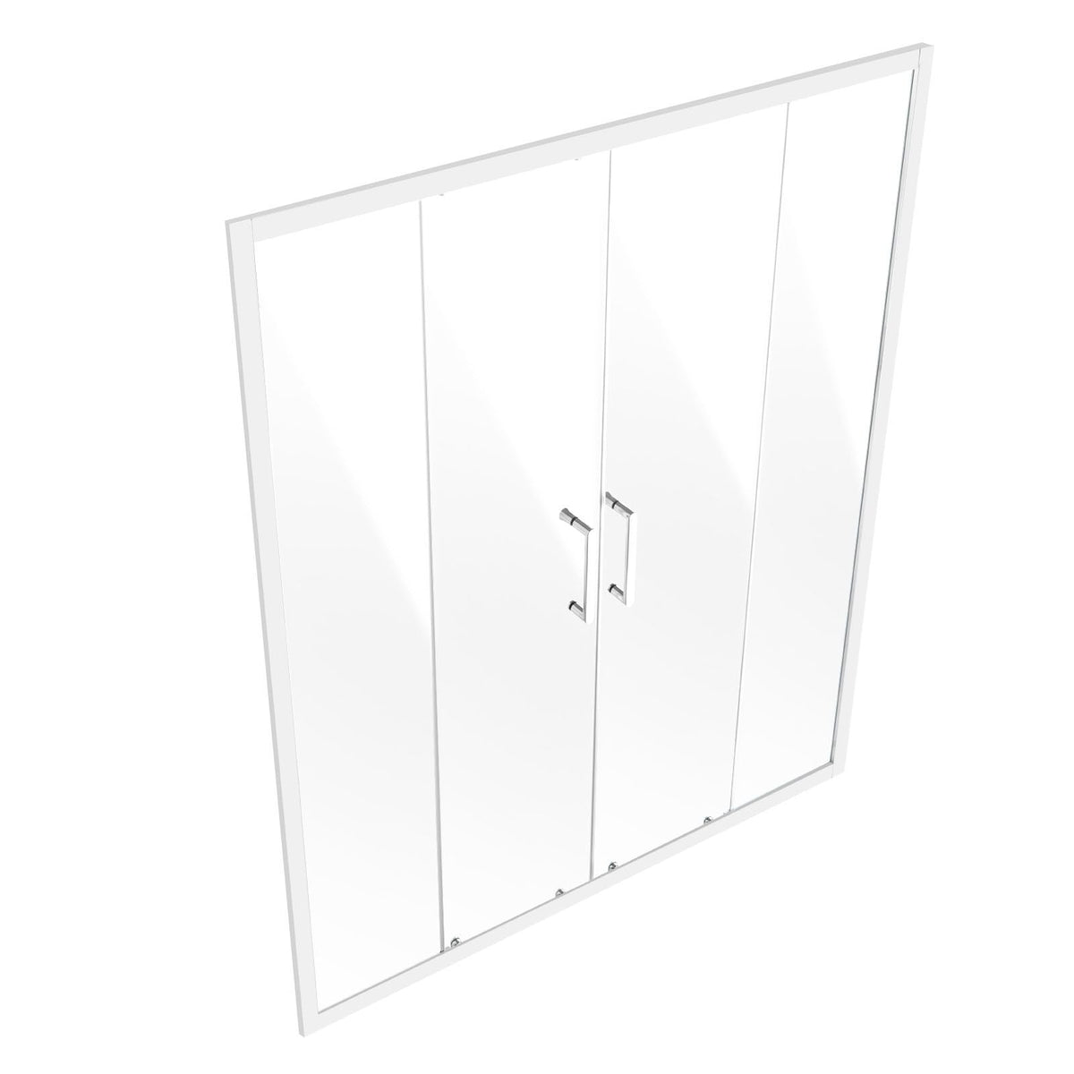 Semi-frameless Shower Door, 57.8-59 W x 70 H in, Double Sliding Glass Door with 1/4 in(6mm) Clear Tempered Glass, Waterproof Shatterproof NANO Stainproof with Stainless Steel Hardware, Chrome