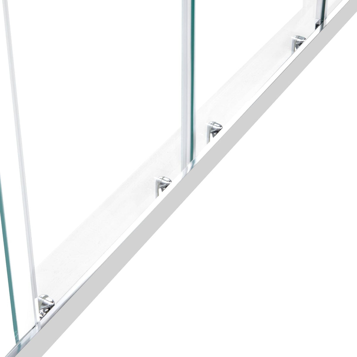 Semi-frameless Shower Door, 57.8-59 W x 70 H in, Double Sliding Glass Door with 1/4 in(6mm) Clear Tempered Glass, Waterproof Shatterproof NANO Stainproof with Stainless Steel Hardware, Chrome
