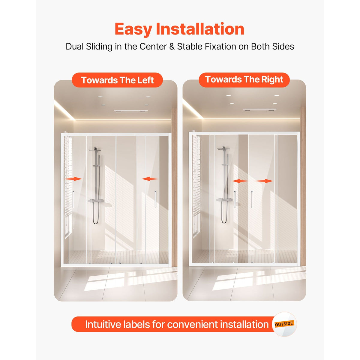 Semi-frameless Shower Door, 57.8-59 W x 70 H in, Double Sliding Glass Door with 1/4 in(6mm) Clear Tempered Glass, Waterproof Shatterproof NANO Stainproof with Stainless Steel Hardware, Chrome