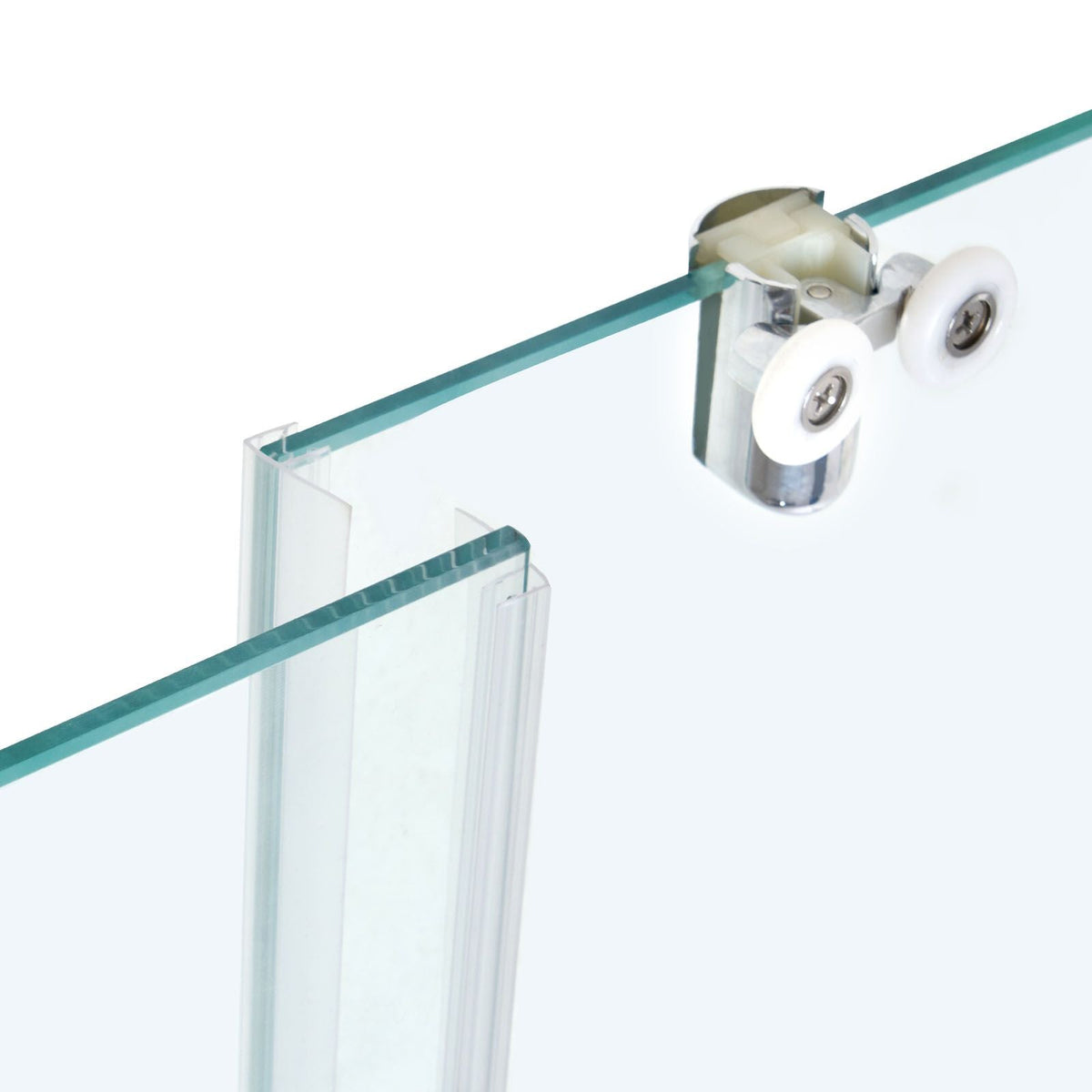Semi-frameless Shower Door, 57.8-59 W x 70 H in, Double Sliding Glass Door with 1/4 in(6mm) Clear Tempered Glass, Waterproof Shatterproof NANO Stainproof with Stainless Steel Hardware, Chrome