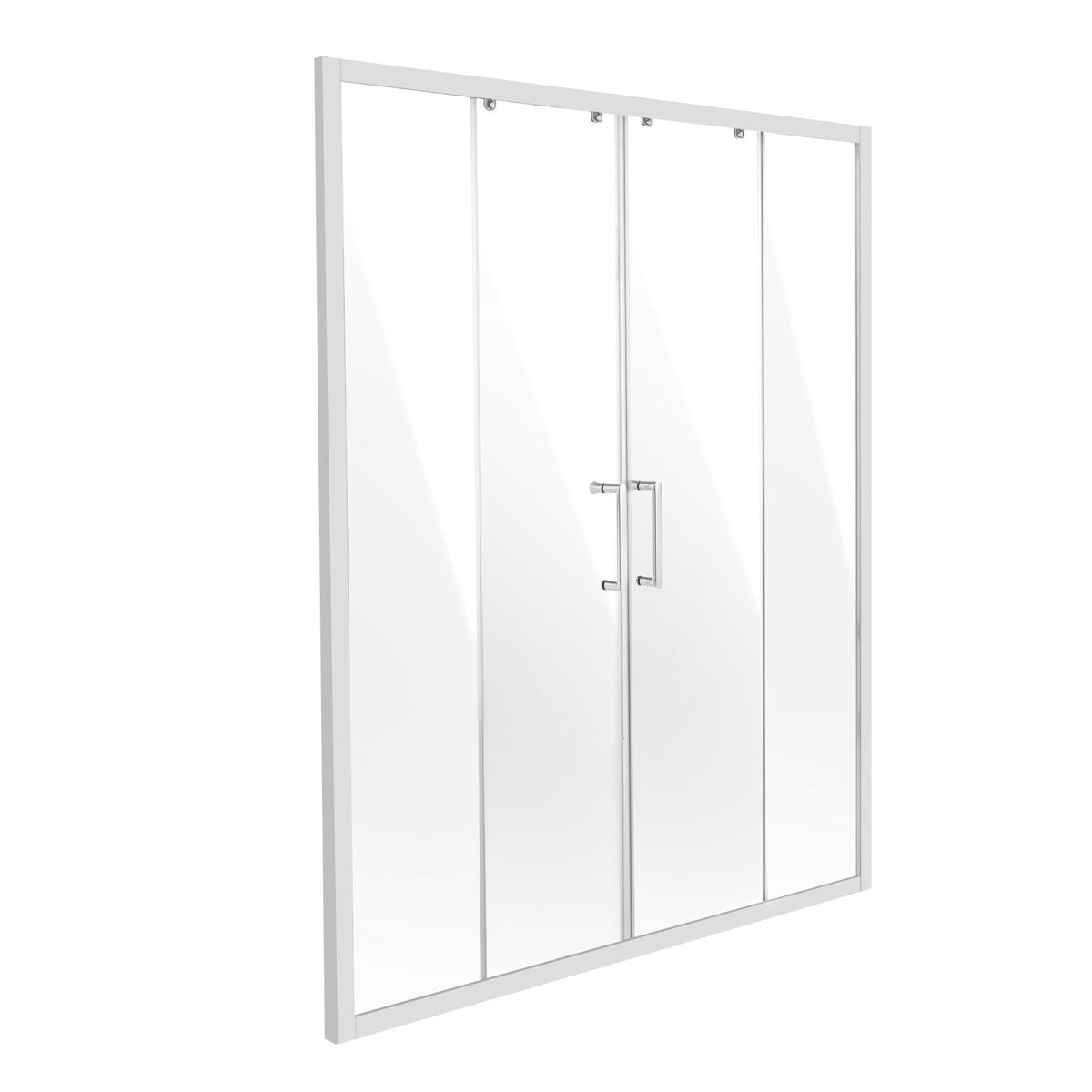 Semi-frameless Shower Door, 57.8-59 W x 70 H in, Double Sliding Glass Door with 1/4 in(6mm) Clear Tempered Glass, Waterproof Shatterproof NANO Stainproof with Stainless Steel Hardware, Chrome