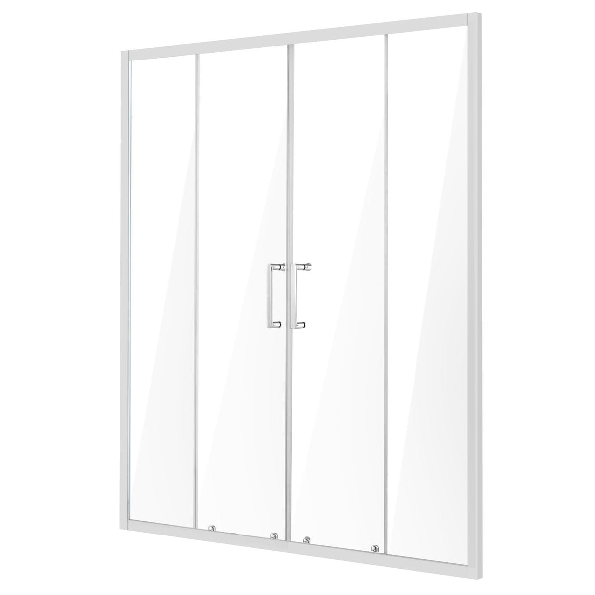 Semi-frameless Shower Door, 57.8-59 W x 70 H in, Double Sliding Glass Door with 1/4 in(6mm) Clear Tempered Glass, Waterproof Shatterproof NANO Stainproof with Stainless Steel Hardware, Chrome