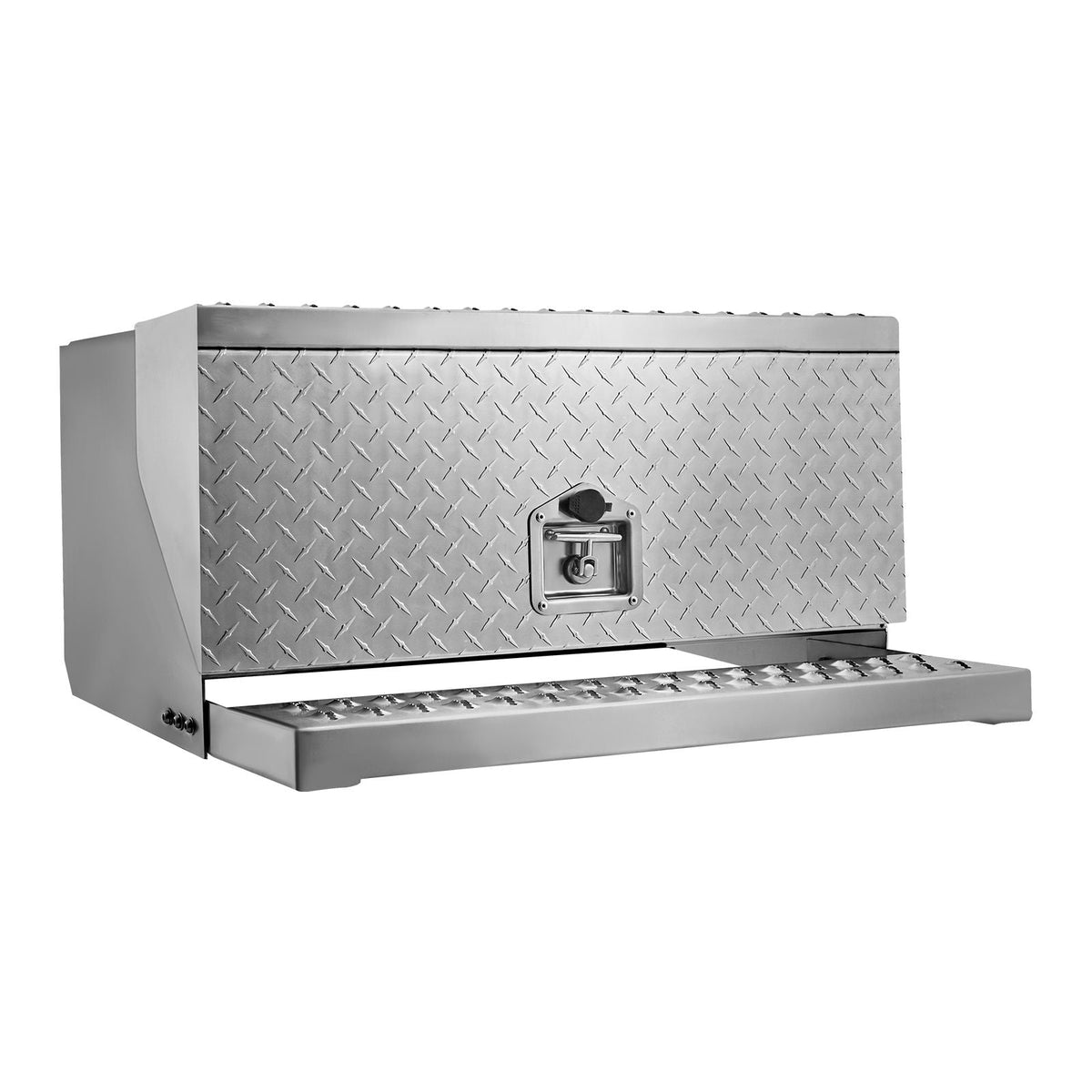 Semi-Truck Step Tool Box, 30" x 29.5" x 15.8" Heavy Duty Aluminum Diamond Plate Toolbox, Waterproof Cab Entry Step Storage Box with T-Handle Lock & Keys for Flatbed, Crane, and Semi Trucks